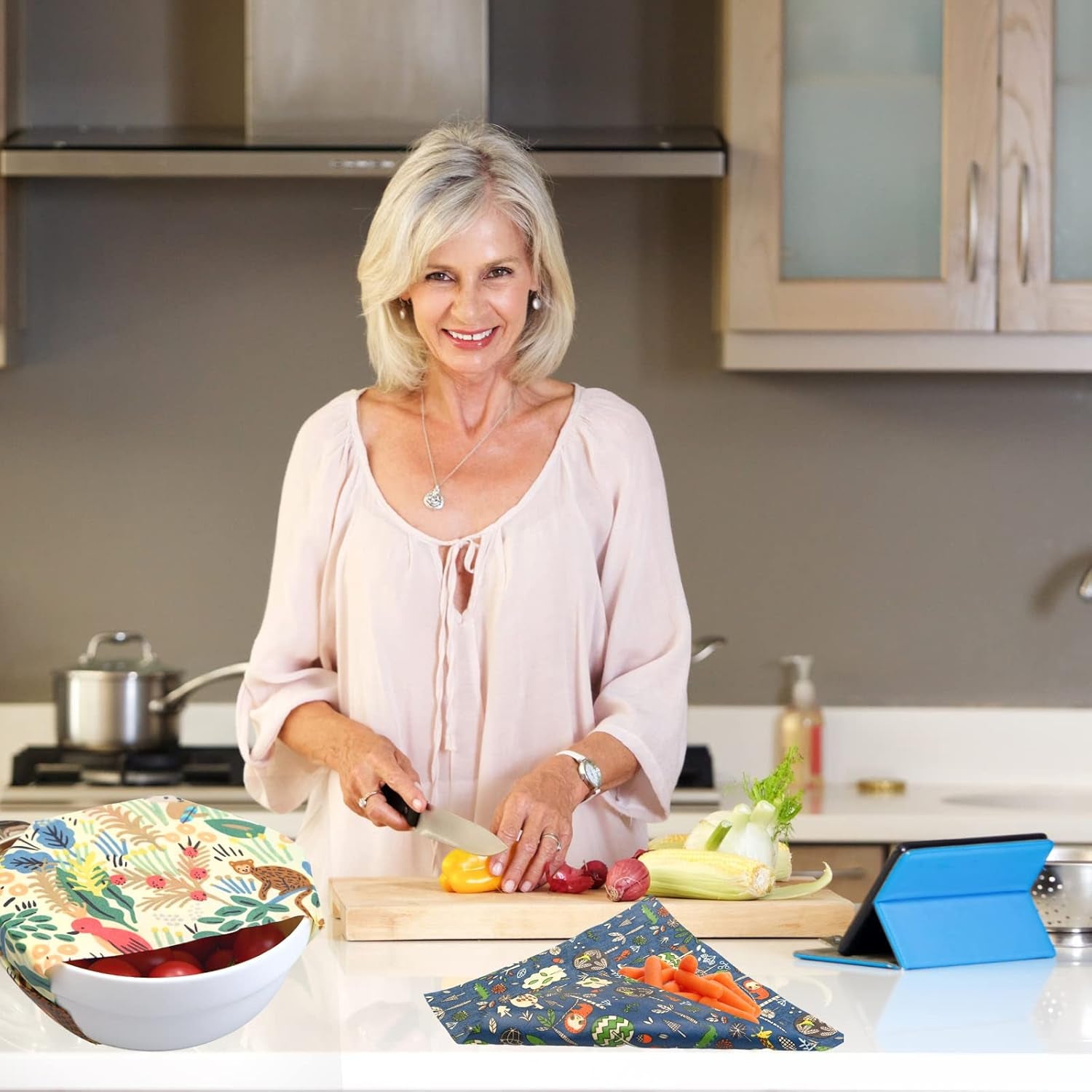 Reusable Beeswax Wrap - 9 Pack Beeswax Wraps for Food, Eco-Friendly Beeswax Food