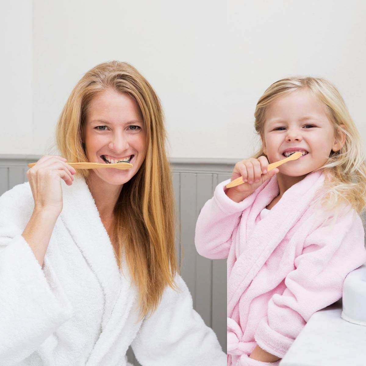 Eco Friendly Bamboo Toothbrush, 10Pack Medium Firm Bristles Biodegradable Bulk Wooden Toothbrushes