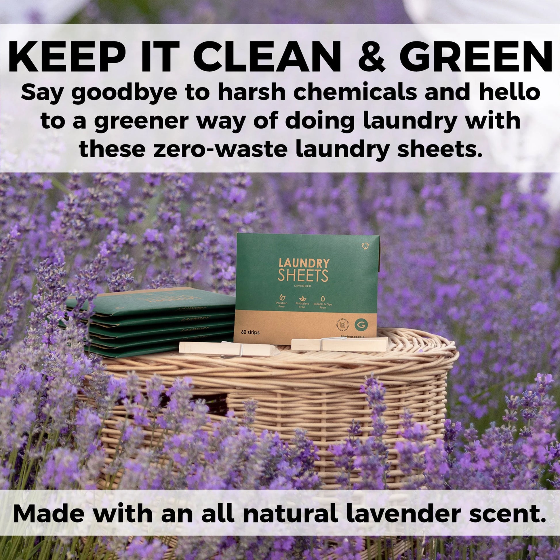 Eco-Friendly Laundry Sheets - Natural & Waste Free (Pack of 60 Strips)