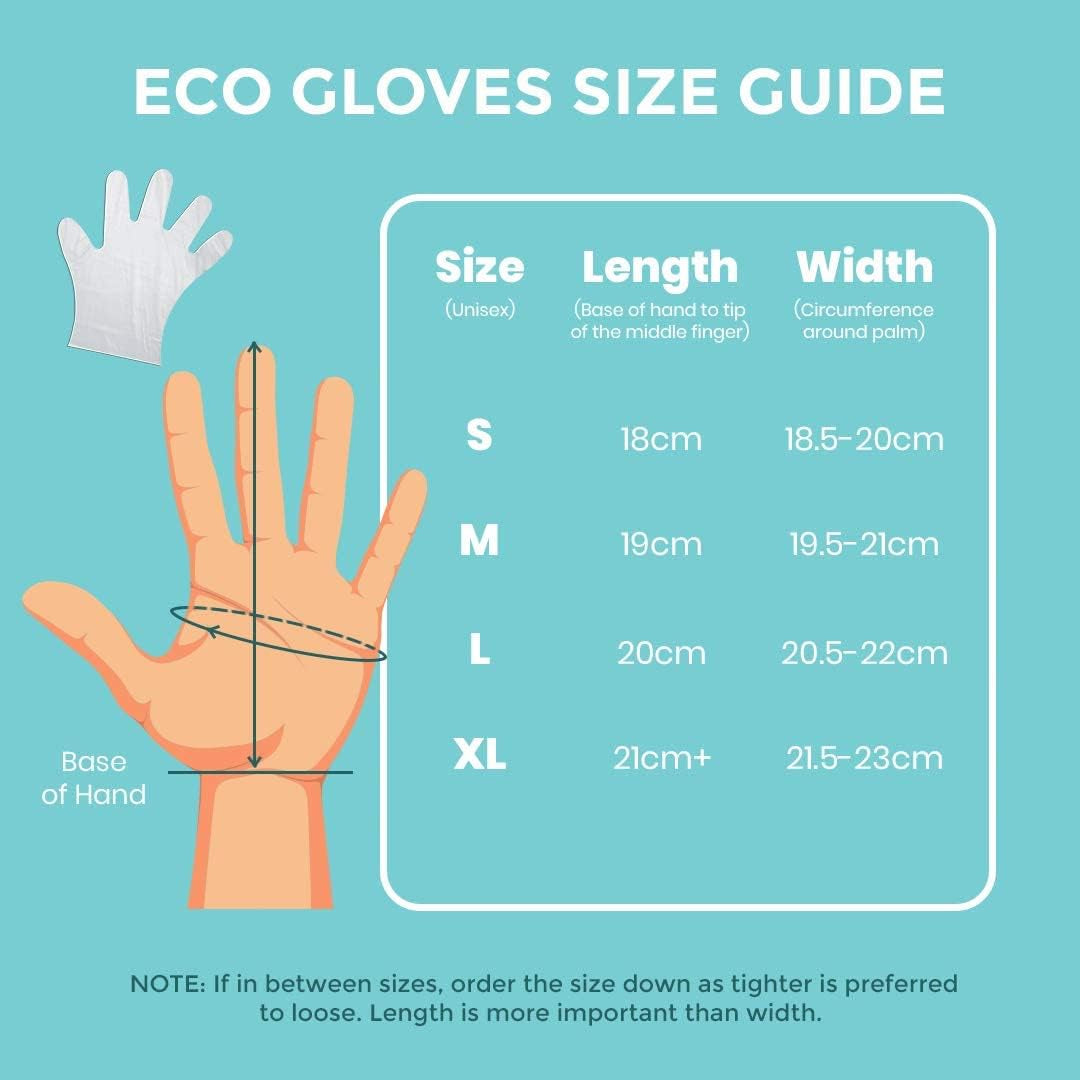 Plant-Based Compostable Eco-Friendly Gloves for Food Prep & Cleaning