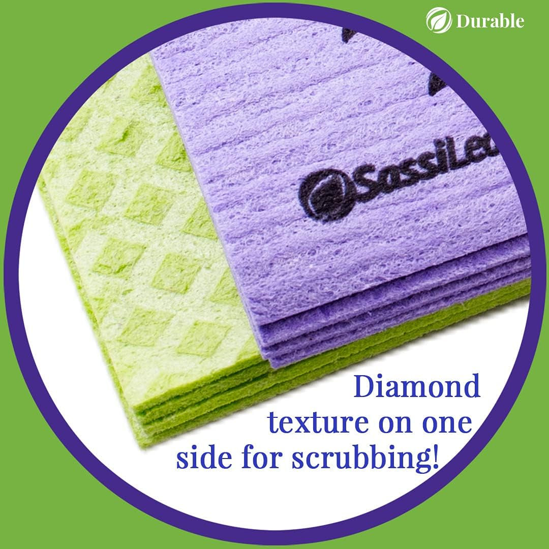 Swedish Dishcloth Cellulose Sponge Cloth, Absorbent, Reusable, Eco-Friendly, Set of 8