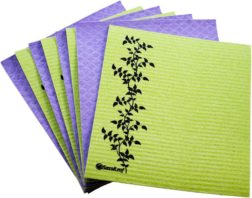 Swedish Dishcloth Cellulose Sponge Cloth, Absorbent, Reusable, Eco-Friendly, Set of 8
