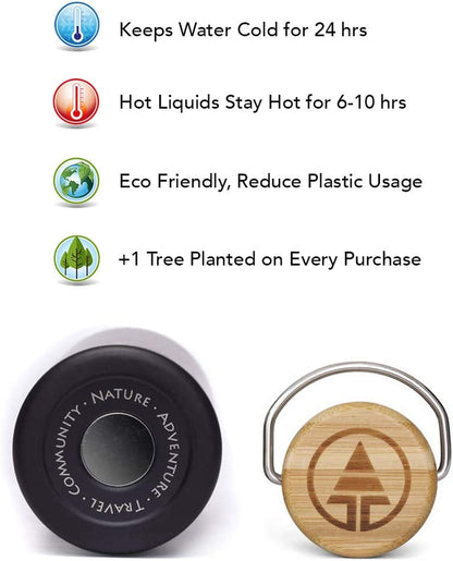 Stainless Steel Water Bottle - Insulated, Indestructible, Eco Friendly