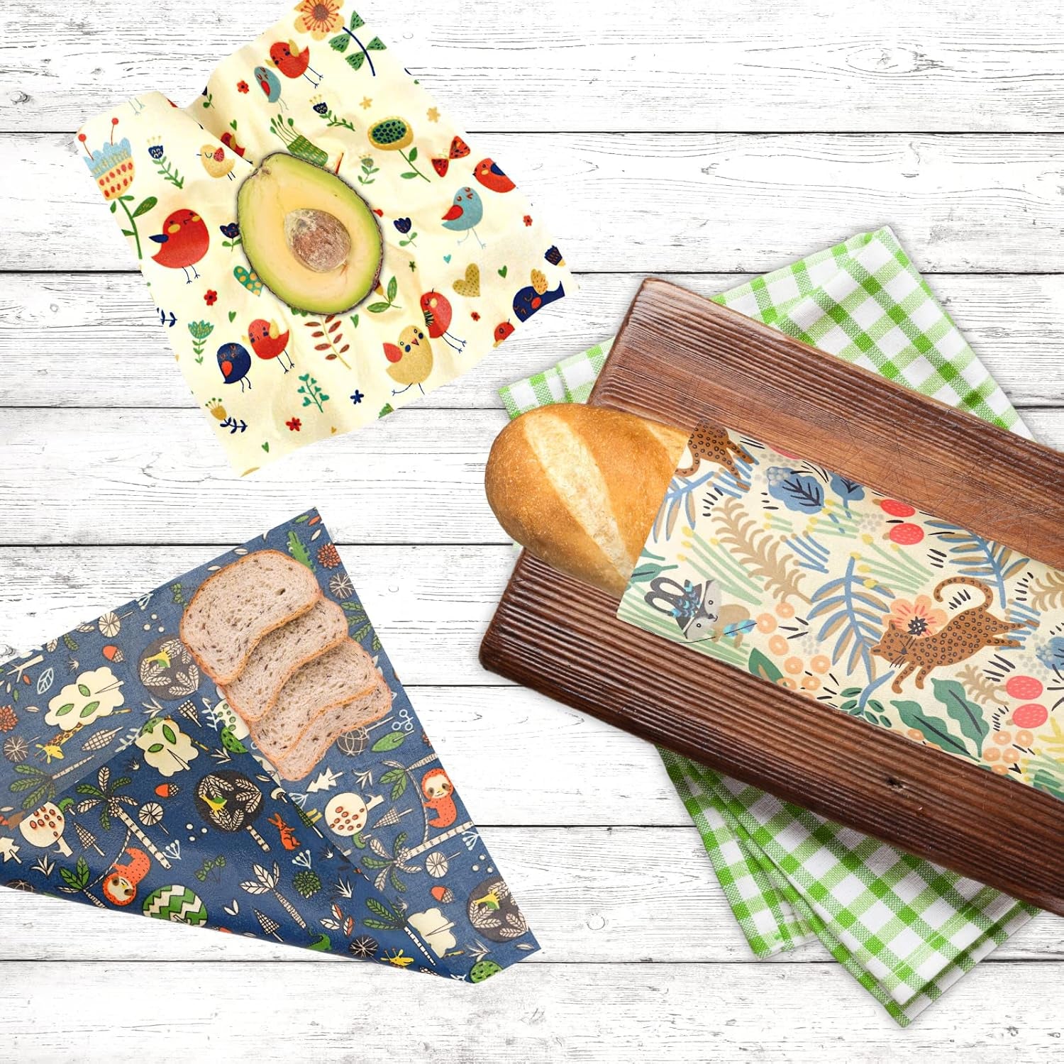 Reusable Beeswax Wrap - 9 Pack Beeswax Wraps for Food, Eco-Friendly Beeswax Food