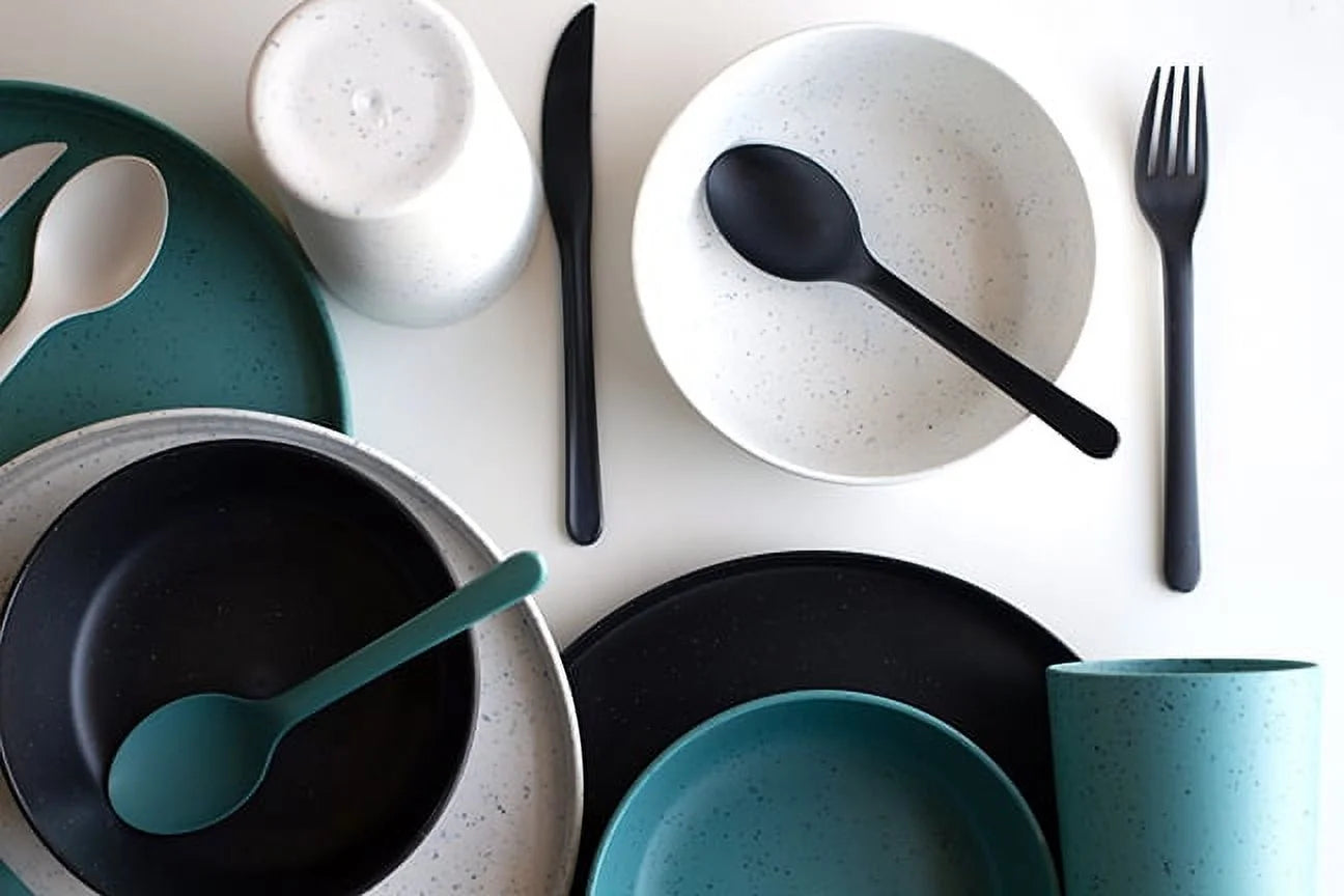 28-Piece Eco-Friendly Recycled Plastic Dinnerware Set