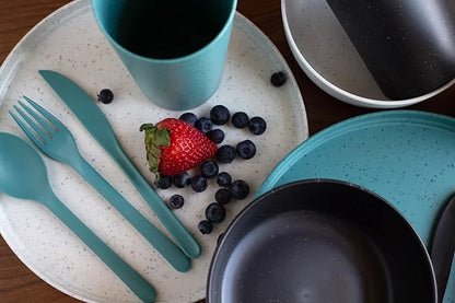 28-Piece Eco-Friendly Recycled Plastic Dinnerware Set