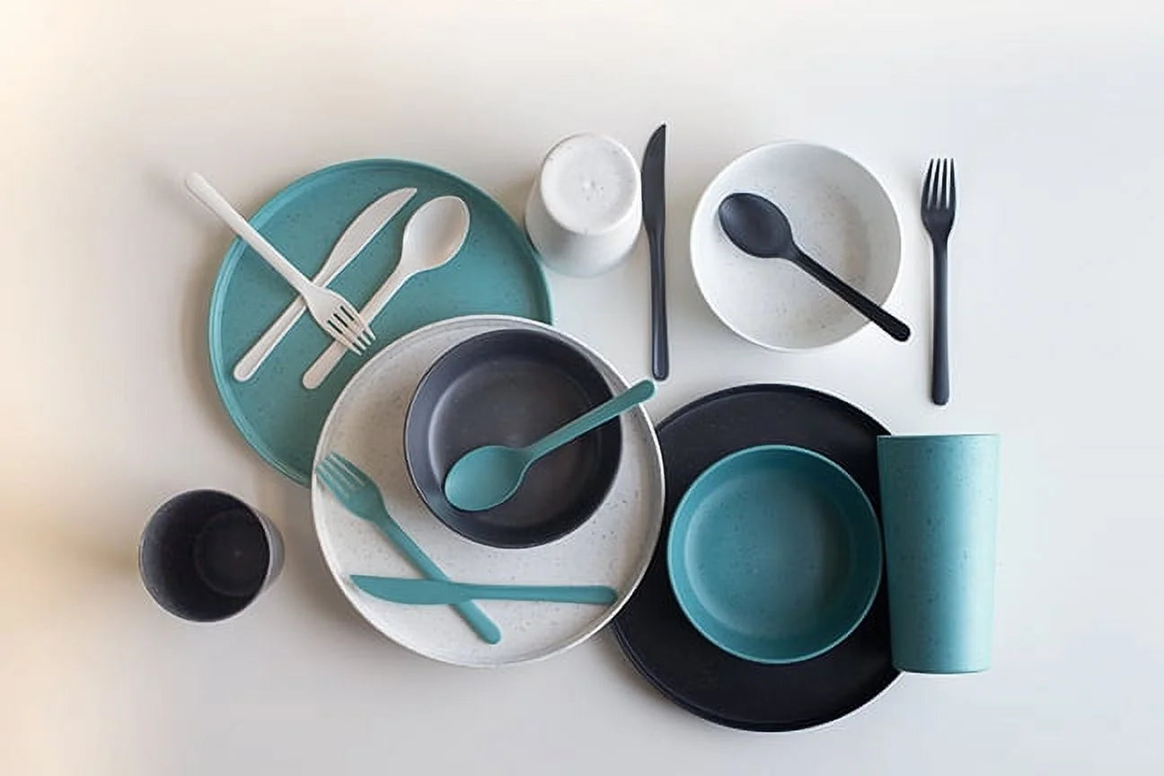 28-Piece Eco-Friendly Recycled Plastic Dinnerware Set