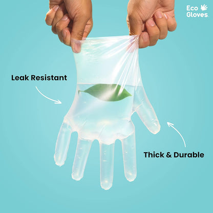 Plant-Based Compostable Eco-Friendly Gloves for Food Prep & Cleaning