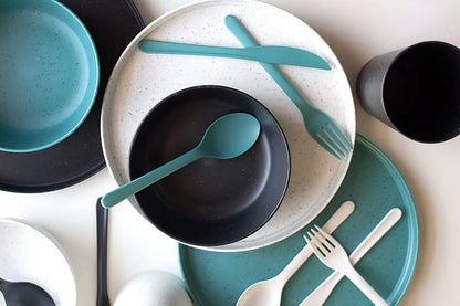 28-Piece Eco-Friendly Recycled Plastic Dinnerware Set